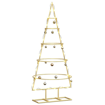 vidaXL Metal Christmas Tree with Stand Gold 90 cm Powder-coated steel
