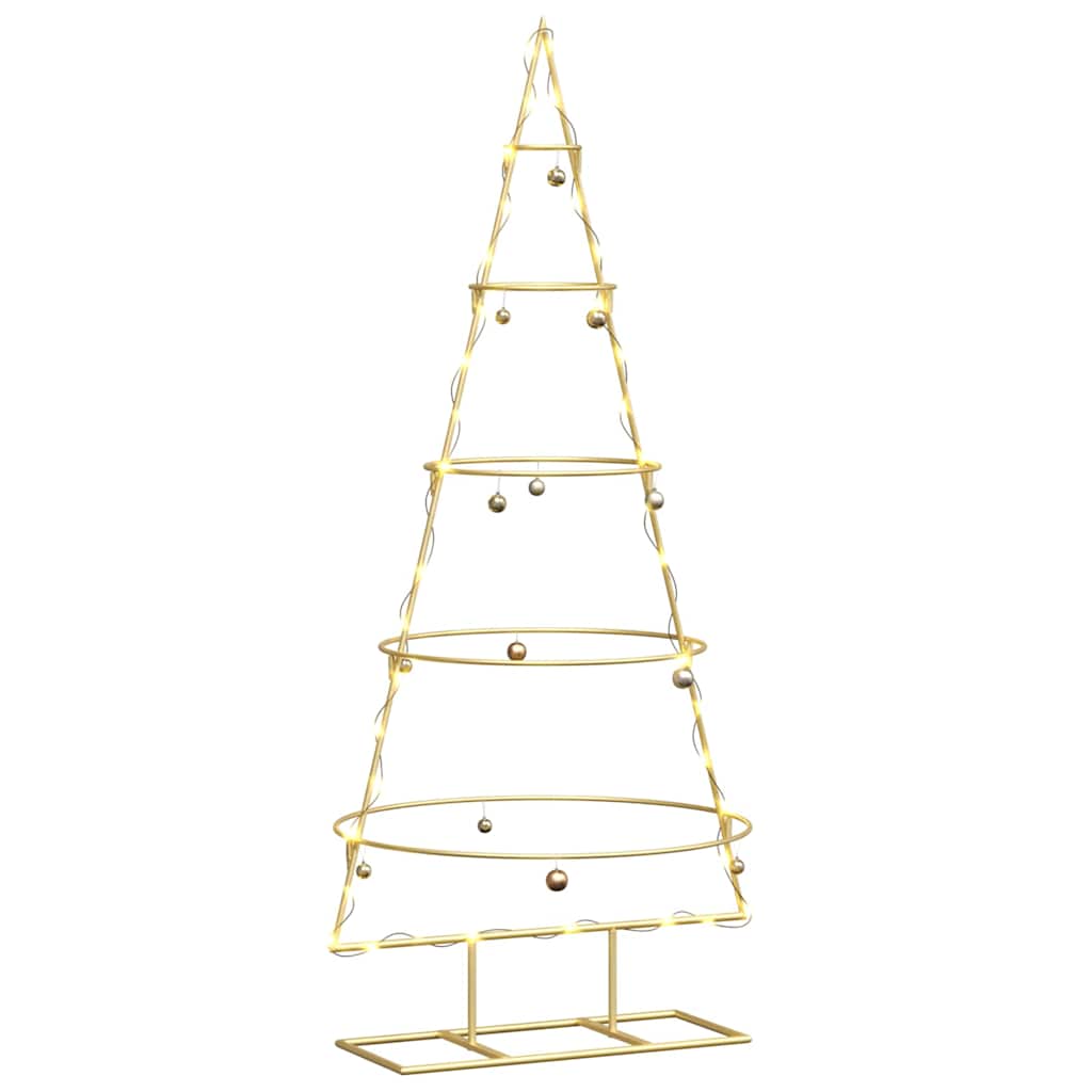 vidaXL Metal Christmas Tree with Stand Gold 125 cm Powder-coated steel