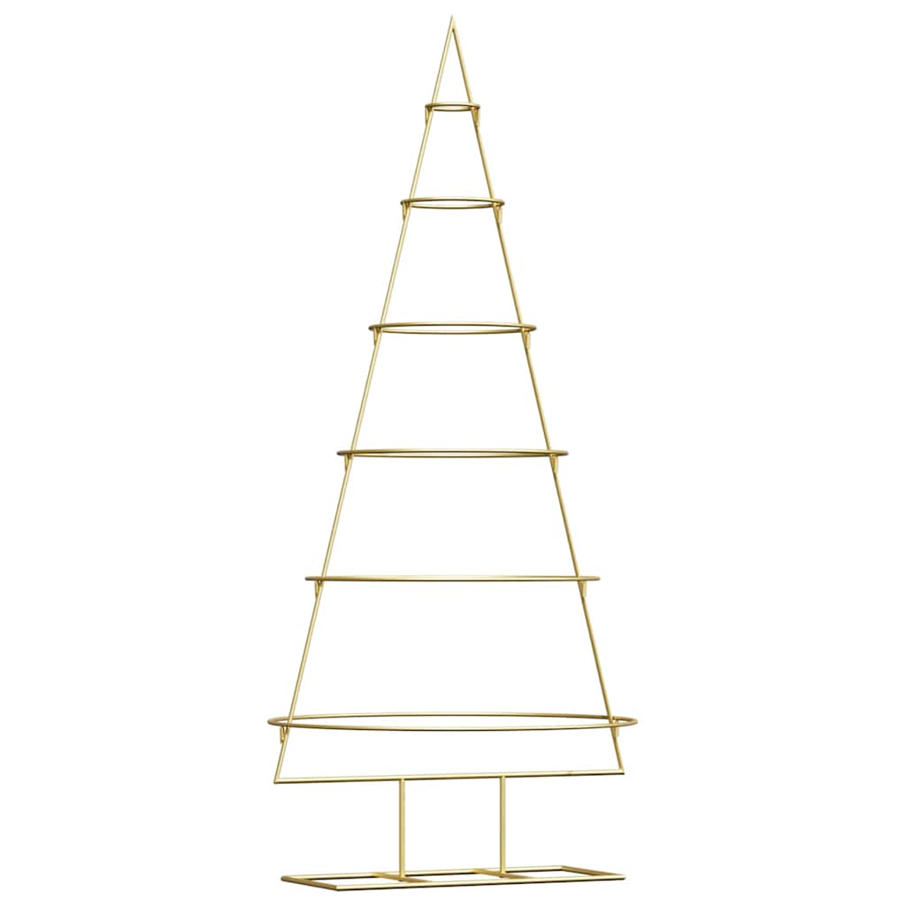 vidaXL Metal Christmas Tree with Stand Gold 148 cm Powder-coated steel