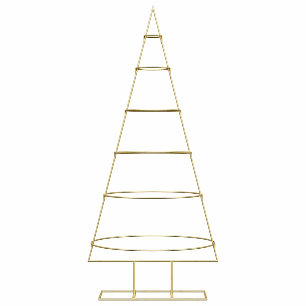 vidaXL Metal Christmas Tree with Stand Gold 148 cm Powder-coated steel