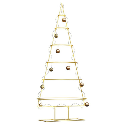 vidaXL Metal Christmas Tree with Stand Gold 148 cm Powder-coated steel