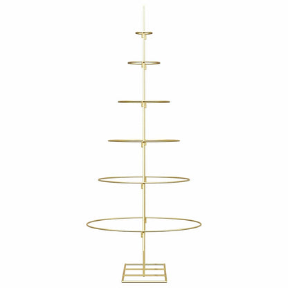 vidaXL Metal Christmas Tree with Stand Gold 148 cm Powder-coated steel