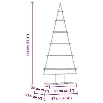 vidaXL Metal Christmas Tree with Stand Gold 148 cm Powder-coated steel