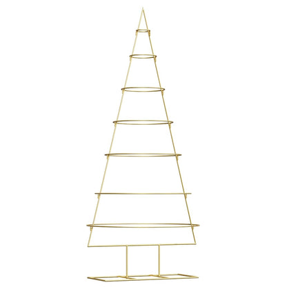 vidaXL Metal Christmas Tree with Stand Gold 180 cm Powder-coated steel