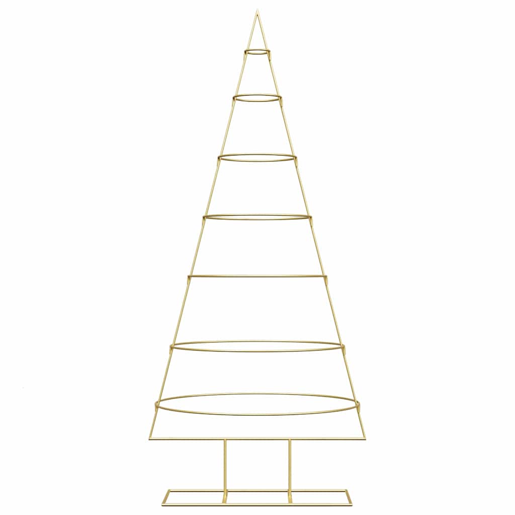 vidaXL Metal Christmas Tree with Stand Gold 180 cm Powder-coated steel