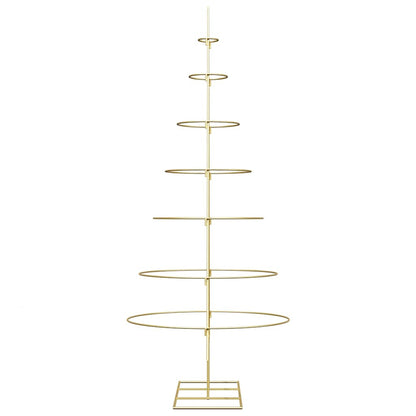 vidaXL Metal Christmas Tree with Stand Gold 180 cm Powder-coated steel