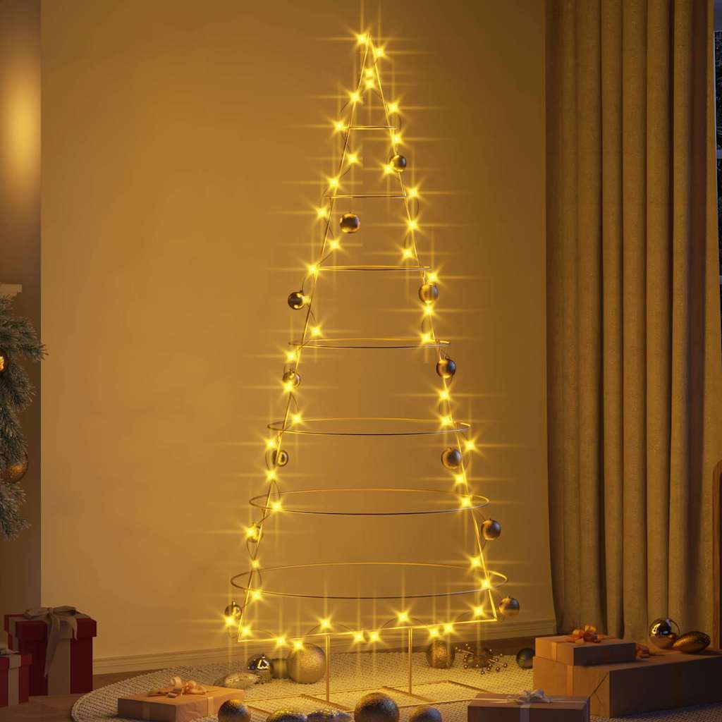 vidaXL Metal Christmas Tree with Stand Gold 209 cm Powder-coated steel