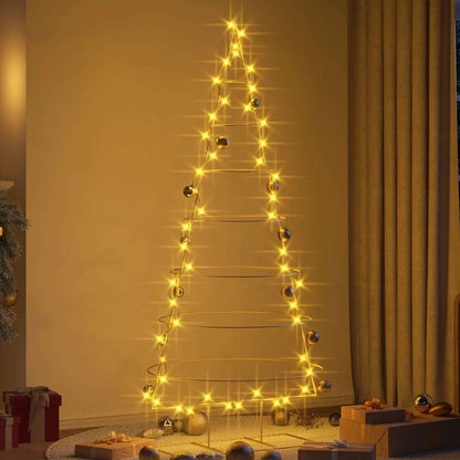 vidaXL Metal Christmas Tree with Stand Gold 209 cm Powder-coated steel