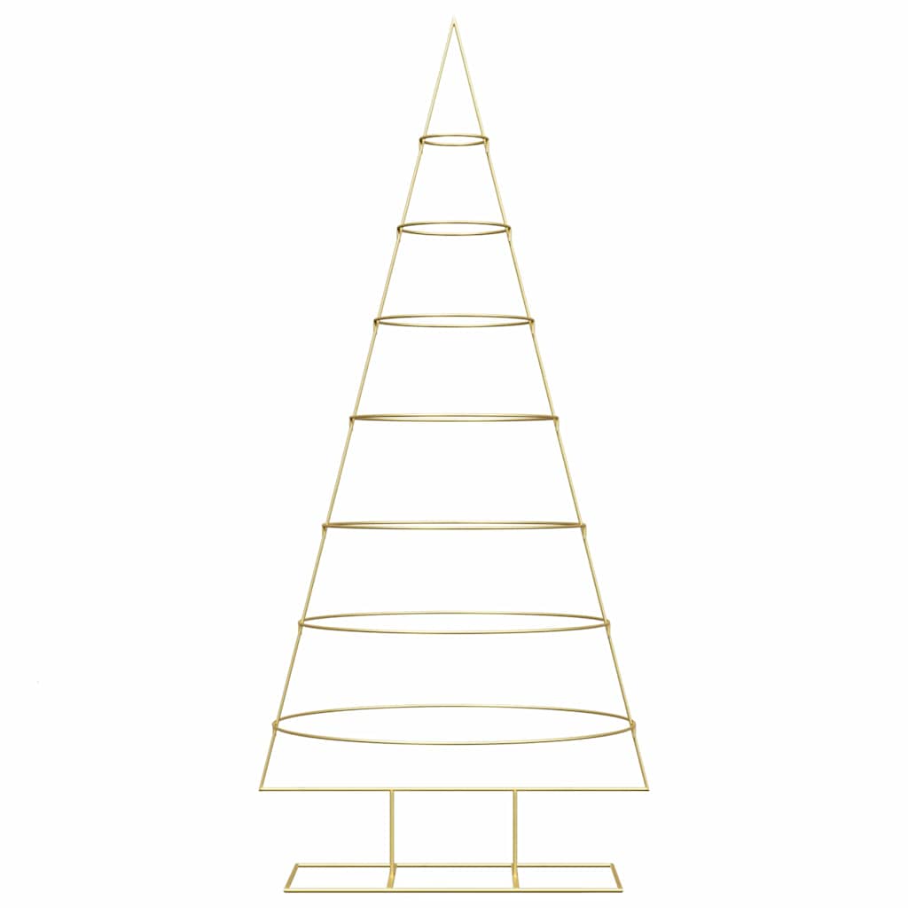vidaXL Metal Christmas Tree with Stand Gold 209 cm Powder-coated steel