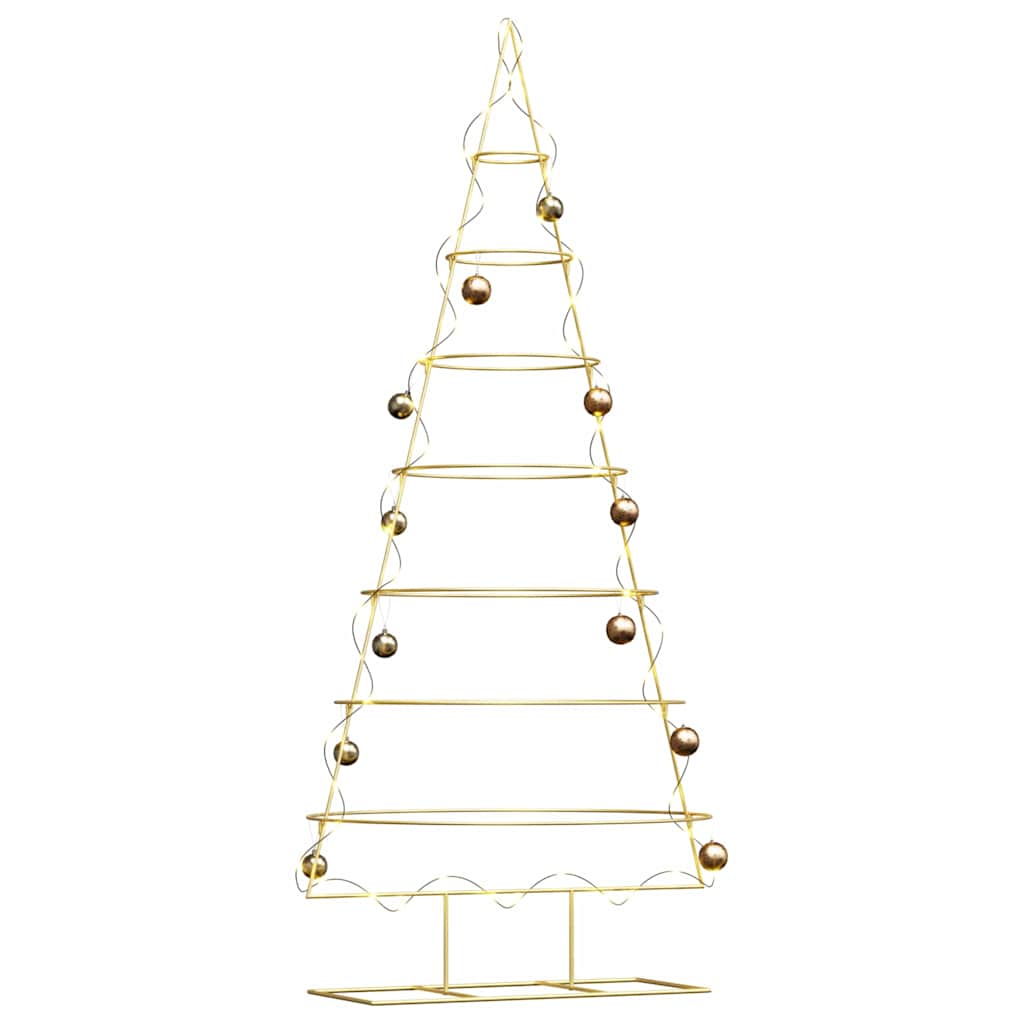 vidaXL Metal Christmas Tree with Stand Gold 209 cm Powder-coated steel
