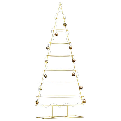 vidaXL Metal Christmas Tree with Stand Gold 209 cm Powder-coated steel