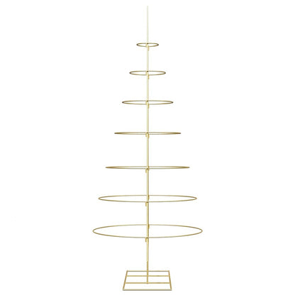 vidaXL Metal Christmas Tree with Stand Gold 209 cm Powder-coated steel