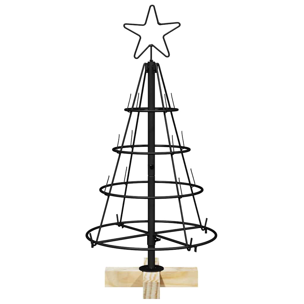 vidaXL Christmas Cone Tree with Stand Black 60 cm Steel