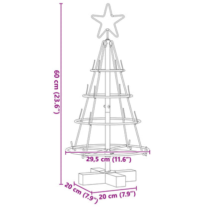 vidaXL Christmas Cone Tree with Stand Black 60 cm Steel