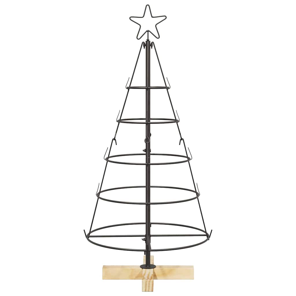 vidaXL Christmas Cone Tree with Stand Black 90 cm Steel