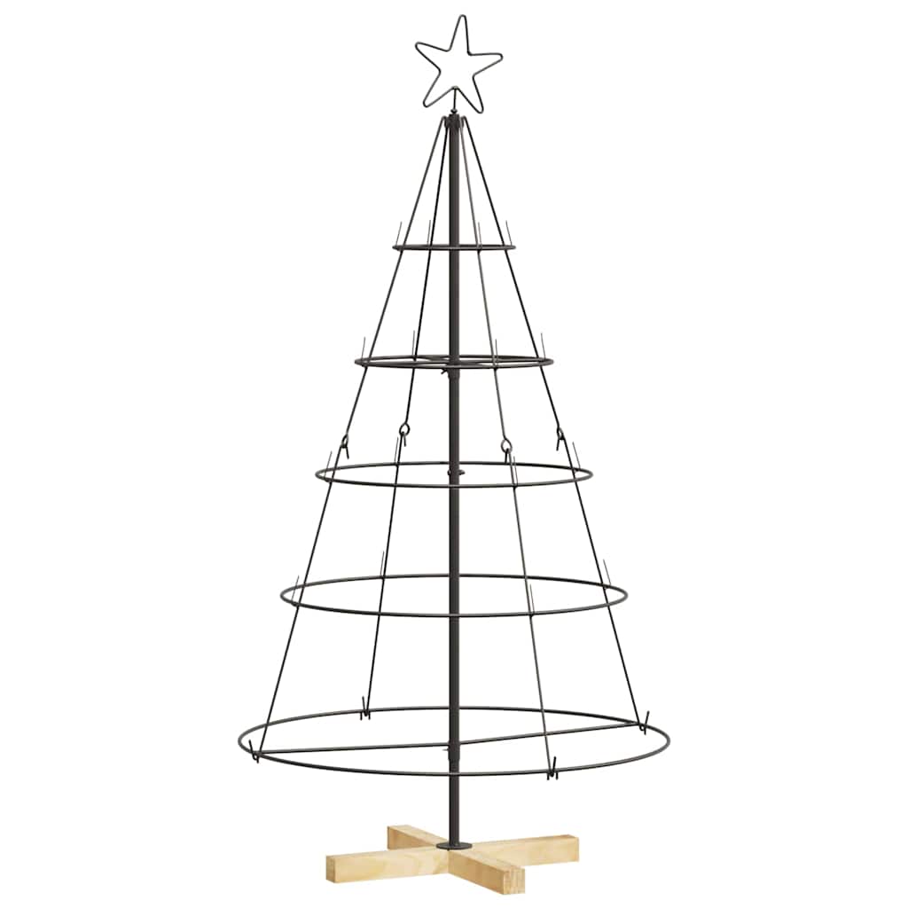 vidaXL Christmas Cone Tree with Stand Black 126 cm Steel