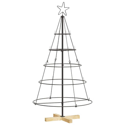 vidaXL Christmas Cone Tree with Stand Black 126 cm Steel