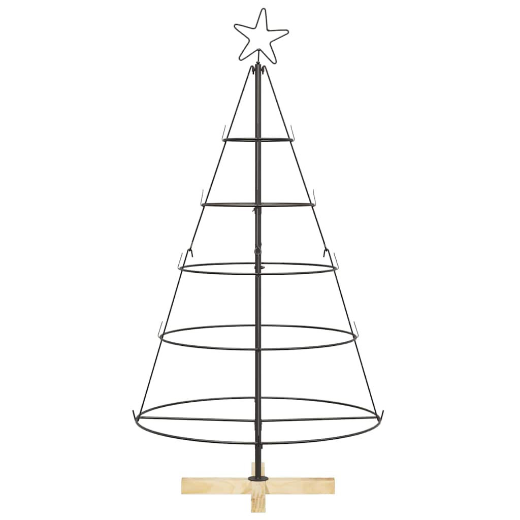 vidaXL Christmas Cone Tree with Stand Black 126 cm Steel