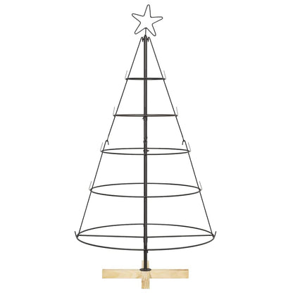vidaXL Christmas Cone Tree with Stand Black 126 cm Steel