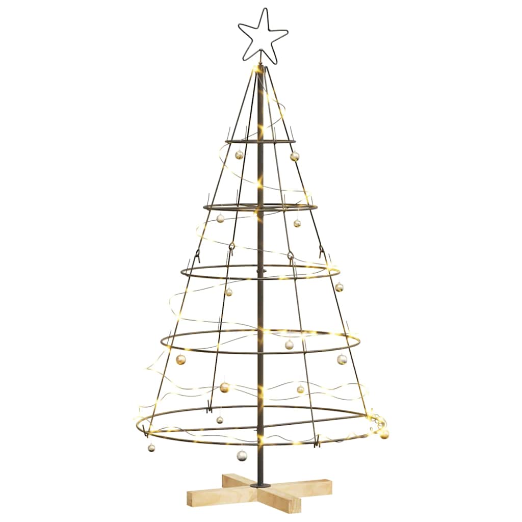 vidaXL Christmas Cone Tree with Stand Black 126 cm Steel