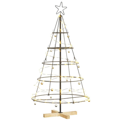vidaXL Christmas Cone Tree with Stand Black 126 cm Steel