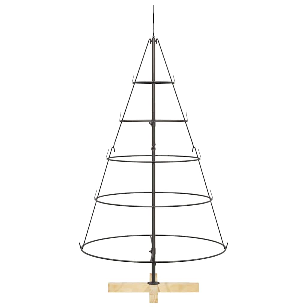 vidaXL Christmas Cone Tree with Stand Black 126 cm Steel