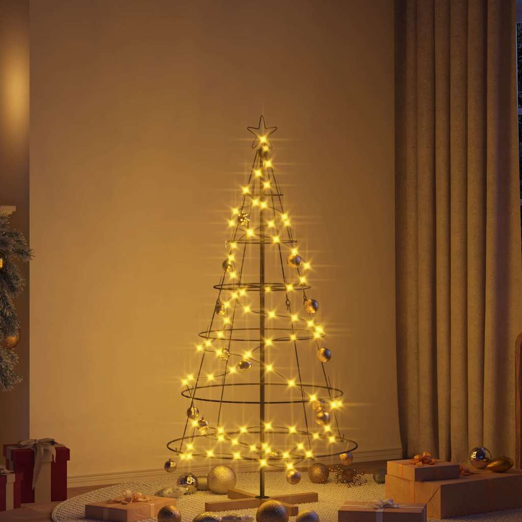 vidaXL Christmas Cone Tree with Stand Black 154 cm Steel