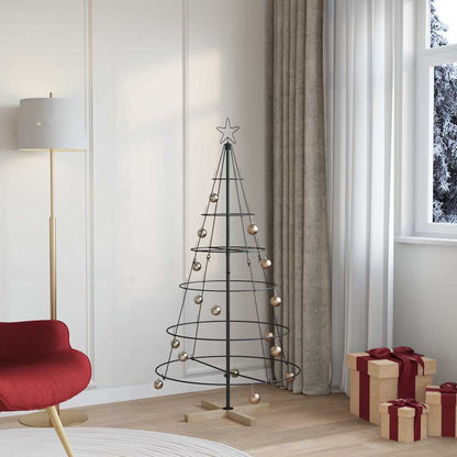 vidaXL Christmas Cone Tree with Stand Black 154 cm Steel