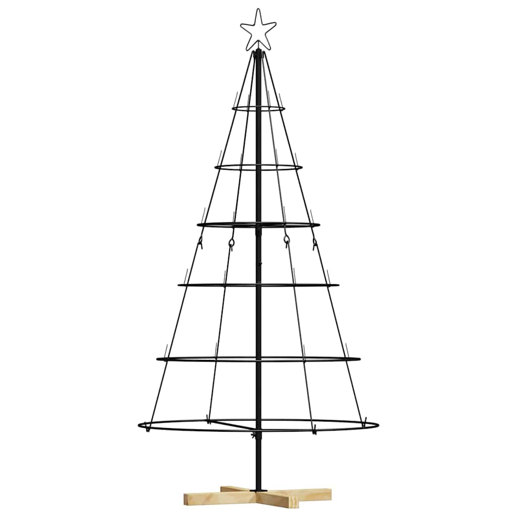 vidaXL Christmas Cone Tree with Stand Black 154 cm Steel