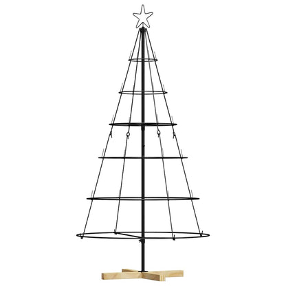 vidaXL Christmas Cone Tree with Stand Black 154 cm Steel