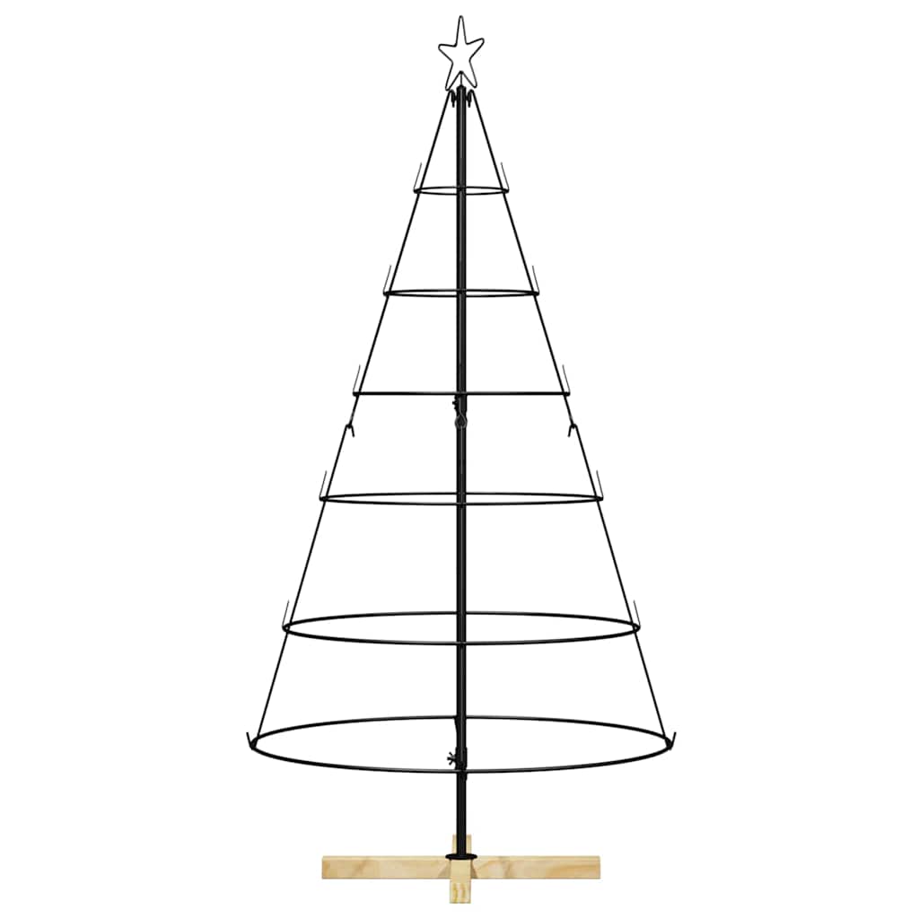 vidaXL Christmas Cone Tree with Stand Black 154 cm Steel
