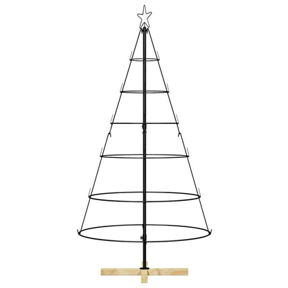vidaXL Christmas Cone Tree with Stand Black 154 cm Steel