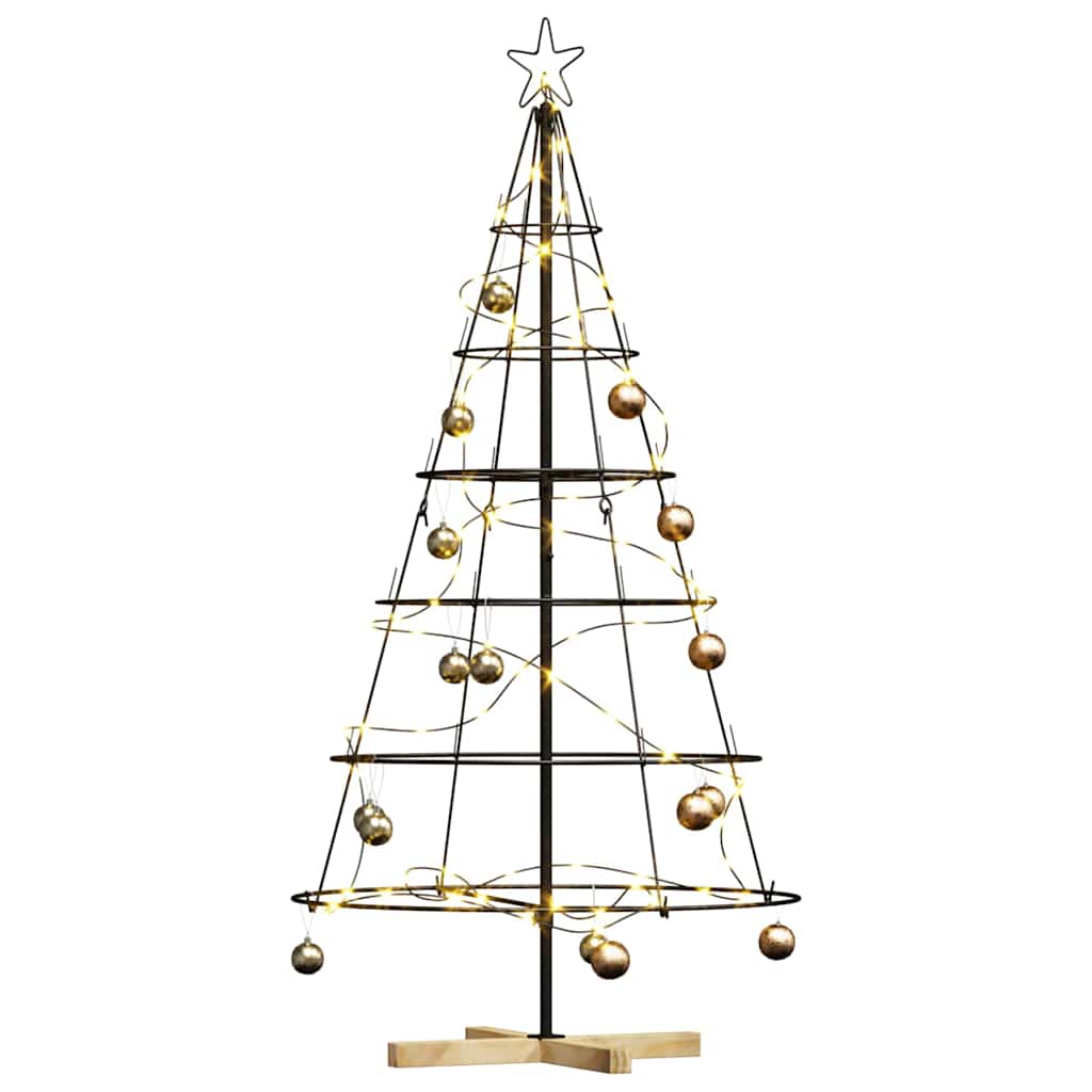 vidaXL Christmas Cone Tree with Stand Black 154 cm Steel