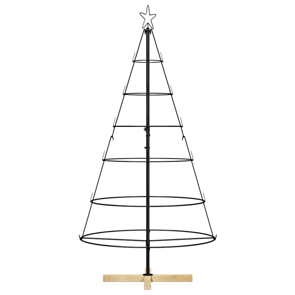 vidaXL Christmas Cone Tree with Stand Black 154 cm Steel