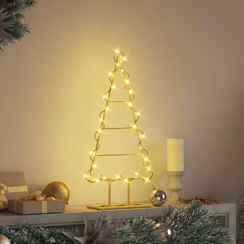 vidaXL Metal Christmas Tree Gold 60 cm Powder-coated steel