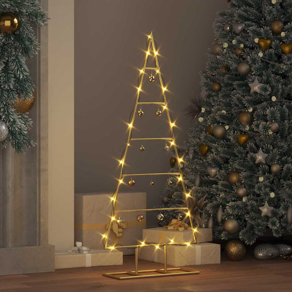 vidaXL Metal Christmas Tree Gold 90 cm Powder-coated steel