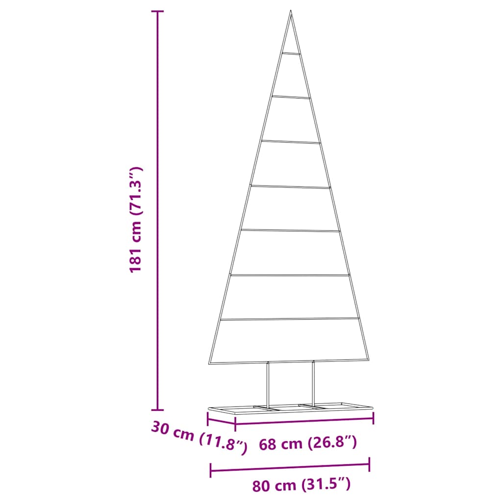 vidaXL Metal Christmas Tree Gold 181 cm Powder-coated steel