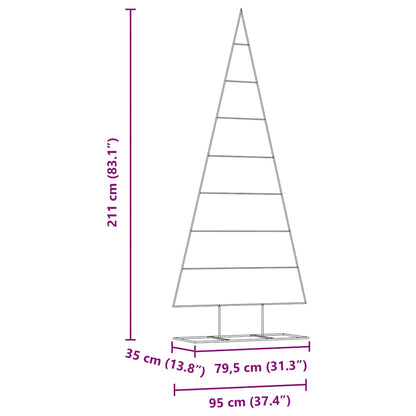 vidaXL Metal Christmas Tree Gold 211 cm Powder-coated steel