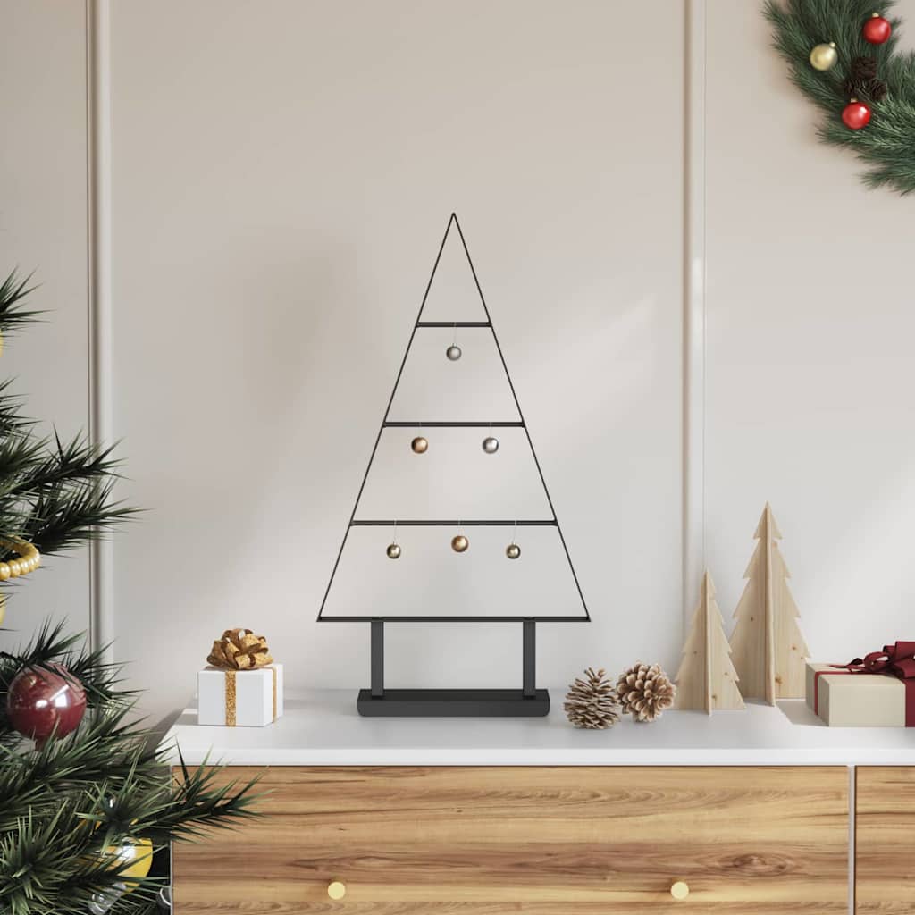 vidaXL Metal Christmas Tree Black 60 cm Steel