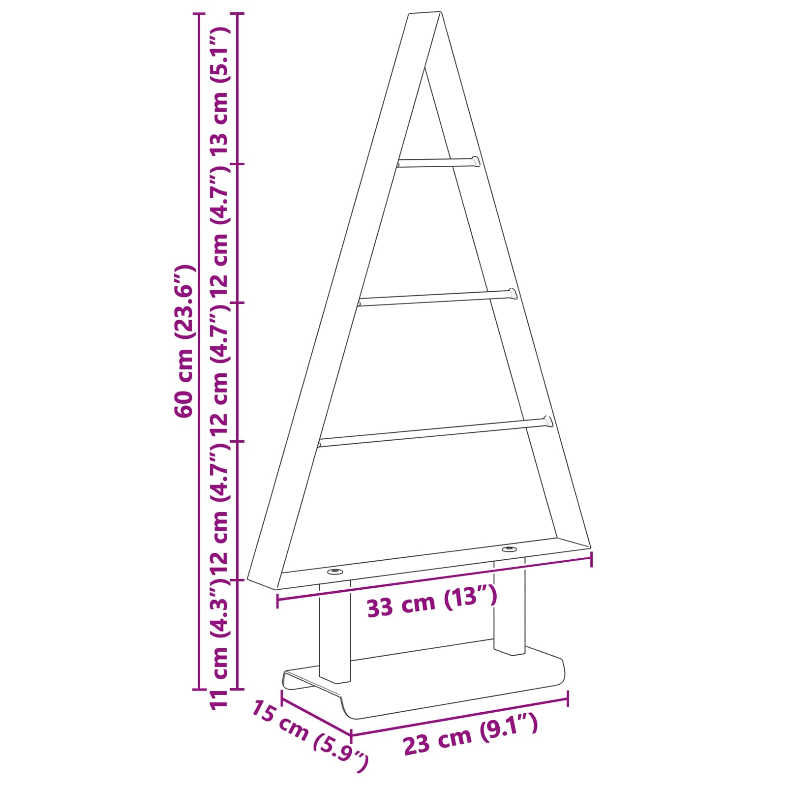 vidaXL Metal Christmas Tree Black 60 cm Steel