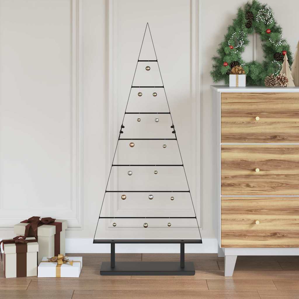 vidaXL Metal Christmas Tree Black 125.5 cm Steel
