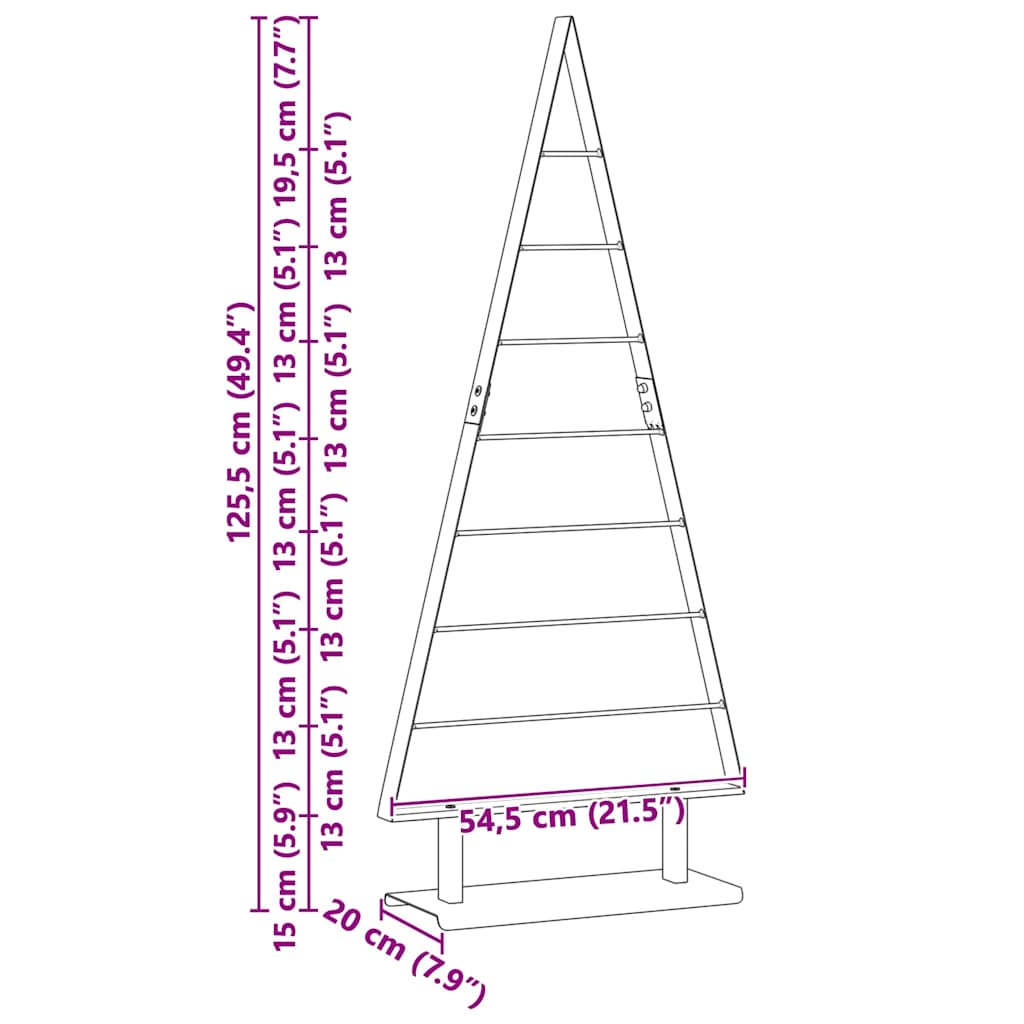vidaXL Metal Christmas Tree Black 125.5 cm Steel