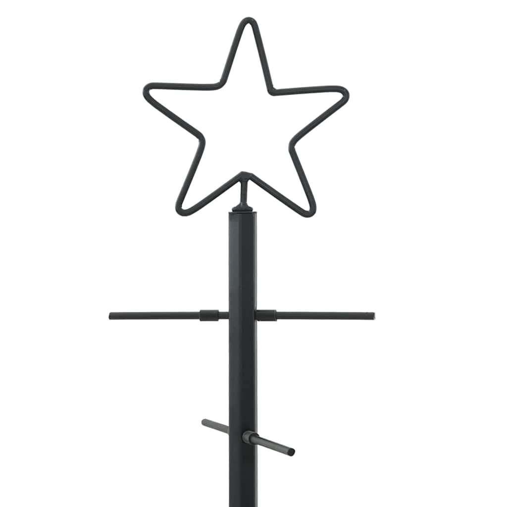 vidaXL Metal Christmas Tree Black 59.5 cm Powder-coated steel