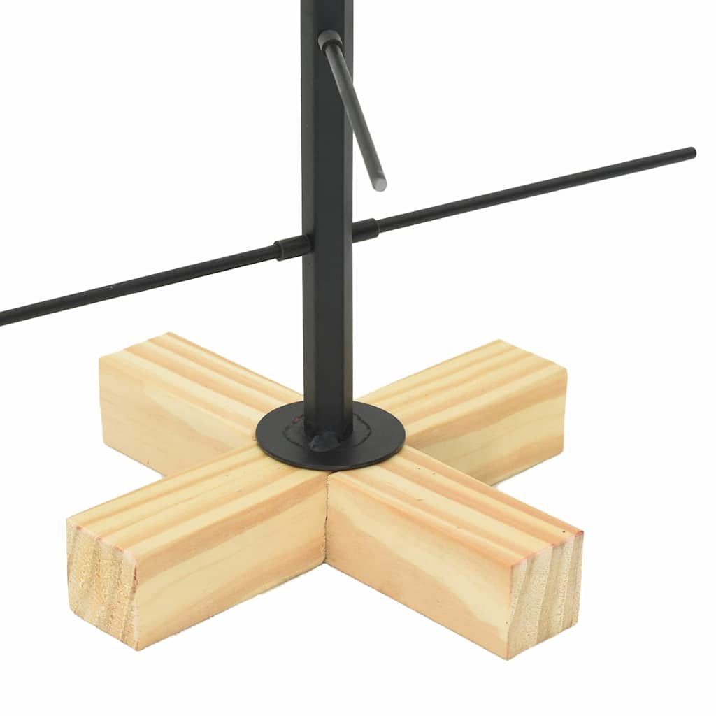 vidaXL Metal Christmas Tree Black 59.5 cm Powder-coated steel