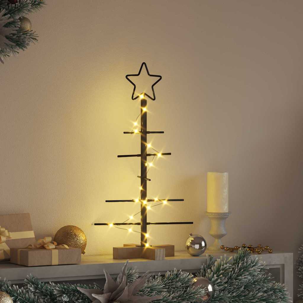vidaXL Metal Christmas Tree Black 59.5 cm Powder-coated steel