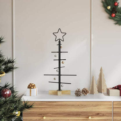 vidaXL Metal Christmas Tree Black 59.5 cm Powder-coated steel