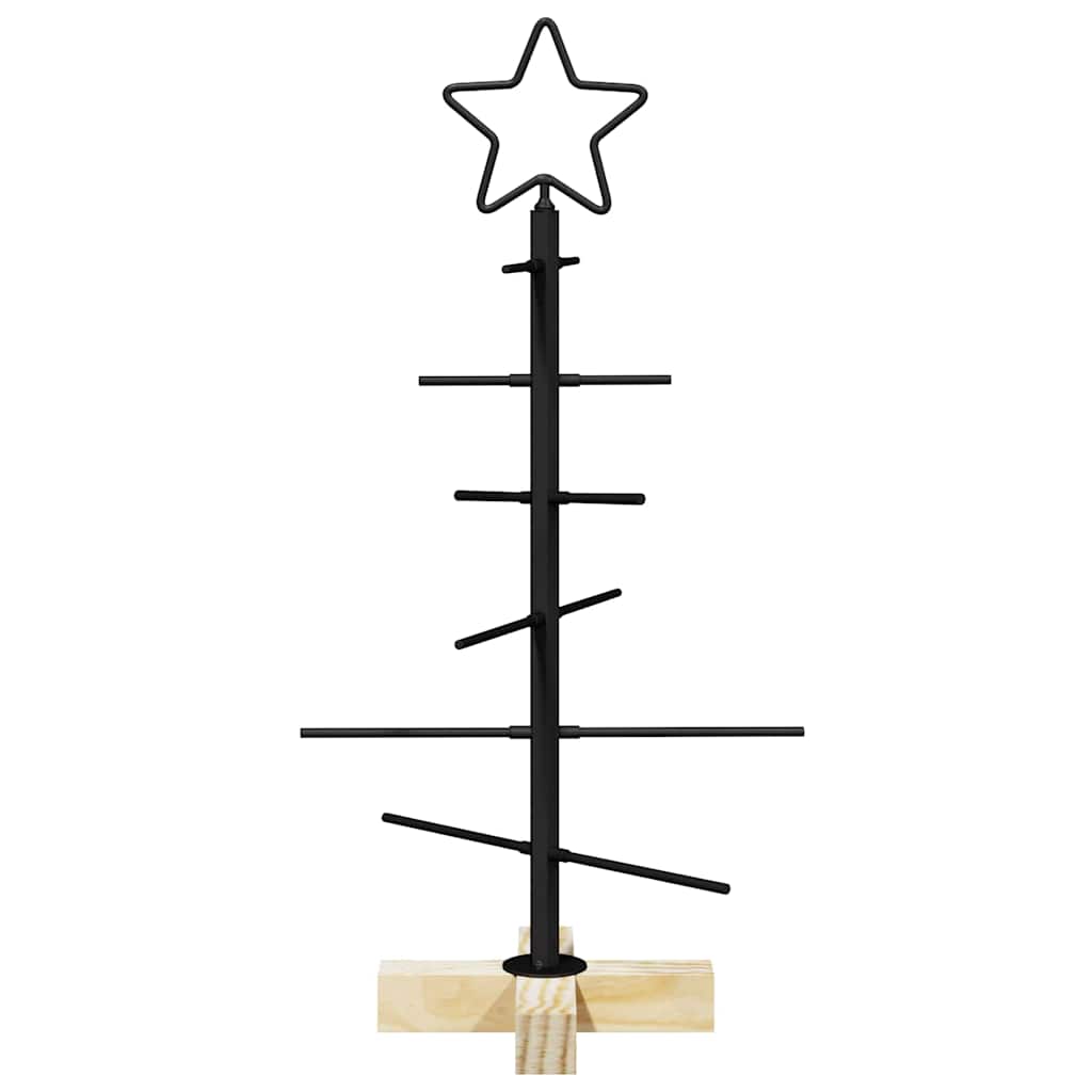 vidaXL Metal Christmas Tree Black 59.5 cm Powder-coated steel