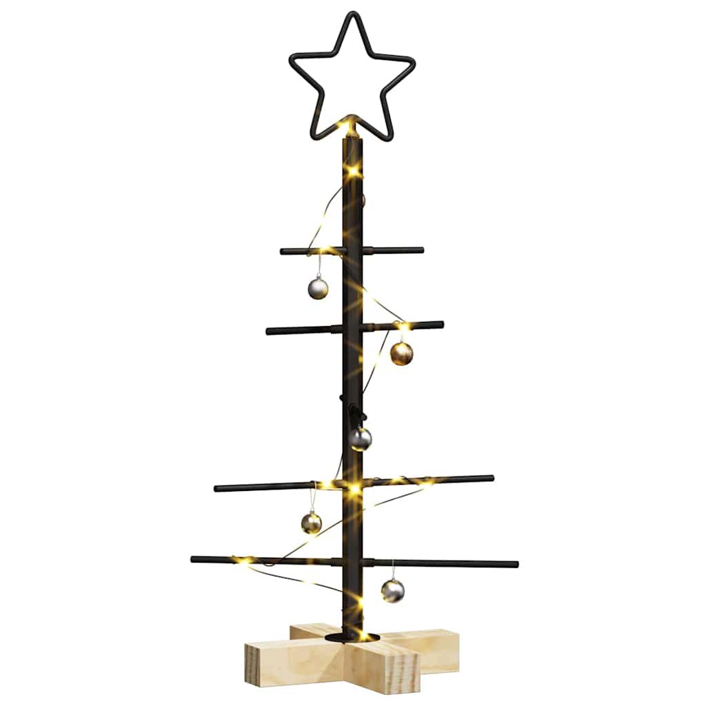 vidaXL Metal Christmas Tree Black 59.5 cm Powder-coated steel