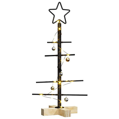 vidaXL Metal Christmas Tree Black 59.5 cm Powder-coated steel