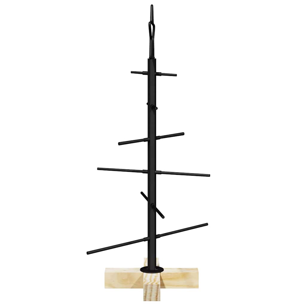 vidaXL Metal Christmas Tree Black 59.5 cm Powder-coated steel